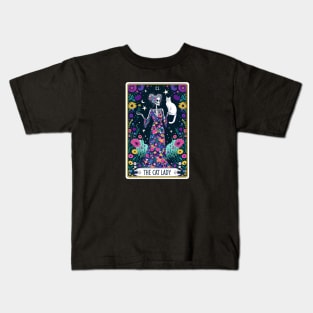 The Cat Lady Tarot Card Kids T-Shirt